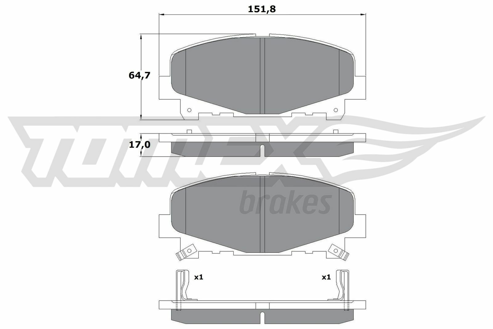 Sada brzdových destiček, kotoučová brzda TOMEX Brakes